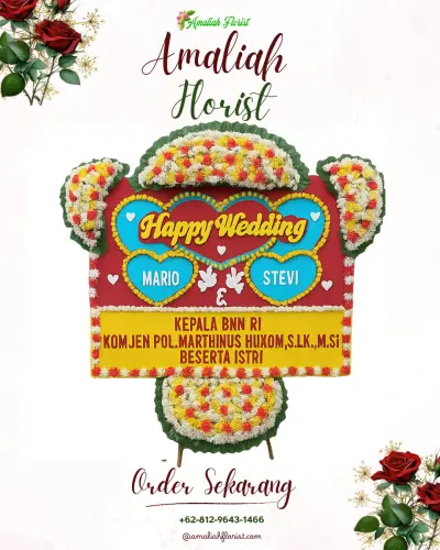 Karangan Papan Bunga Pernikahan di Watubangga